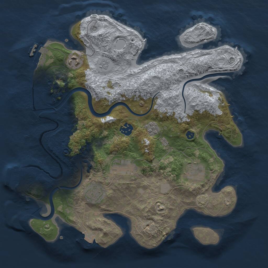 Rust Map: Procedural Map, Size: 3250, Seed: 995537021, 12 Monuments
