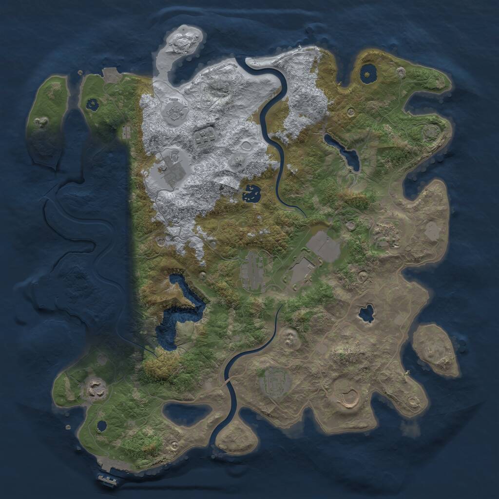 Rust Map: Procedural Map, Size: 4000, Seed: 1150103826, 15 Monuments