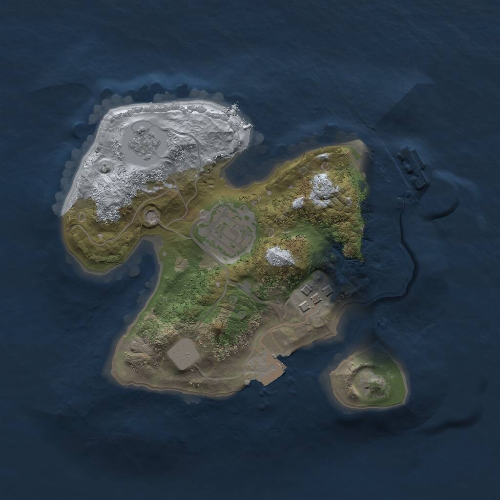 Rust Map: Procedural Map, Size: 2000, Seed: 23043, 5 Monuments