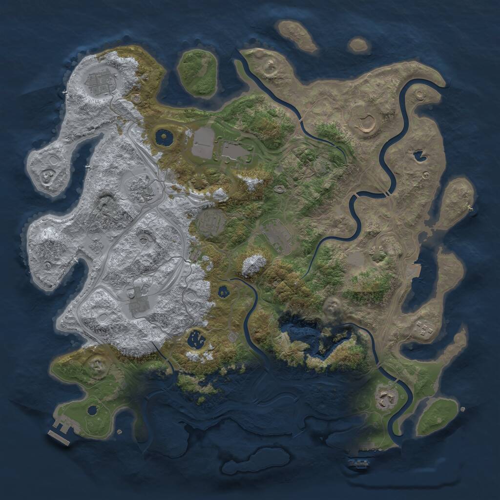Rust Map: Procedural Map, Size: 4250, Seed: 247822167, 16 Monuments