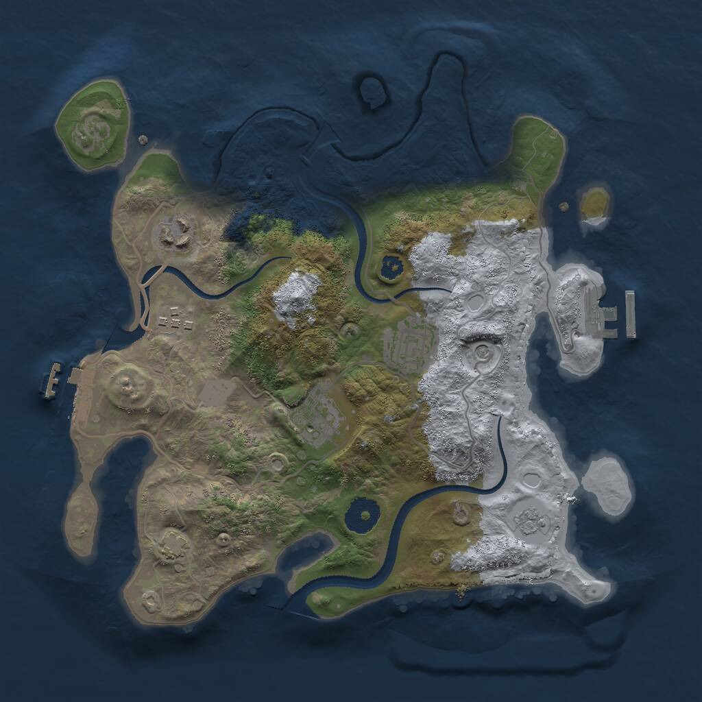 Rust Map: Procedural Map, Size: 3000, Seed: 1103313193, 10 Monuments