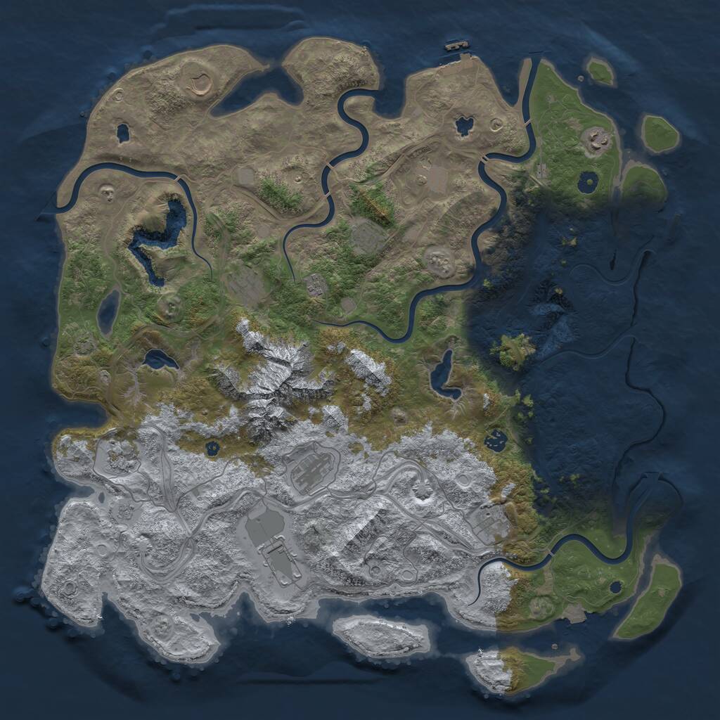 Rust Map: Procedural Map, Size: 5000, Seed: 1456782349, 17 Monuments