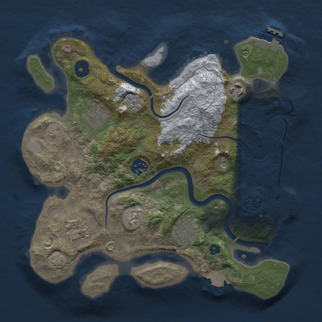 Rust Map: Procedural Map, Size: 3000, Seed: 33551, 11 Monuments