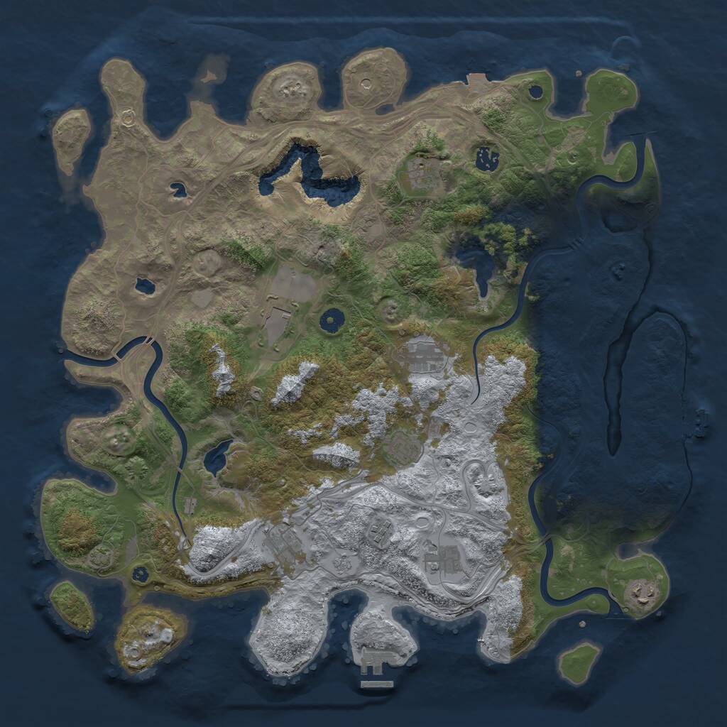 Rust Map: Procedural Map, Size: 4500, Seed: 1416969127, 15 Monuments