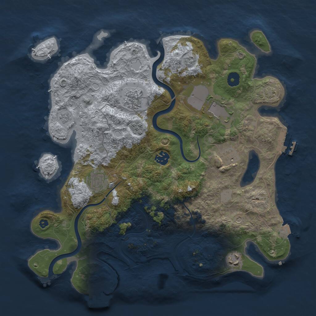 Rust Map: Procedural Map, Size: 3500, Seed: 1354243566, 13 Monuments