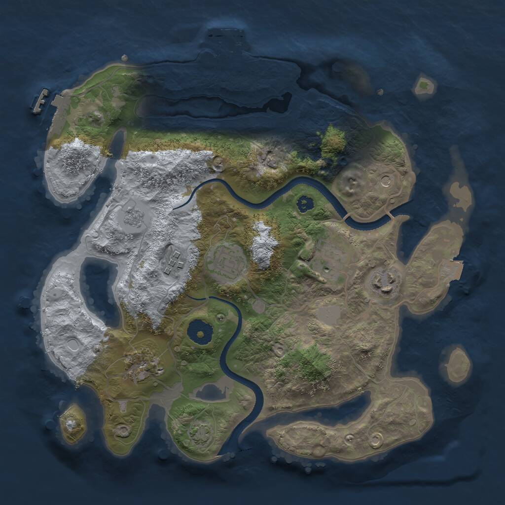 Rust Map: Procedural Map, Size: 3000, Seed: 1273711442, 11 Monuments