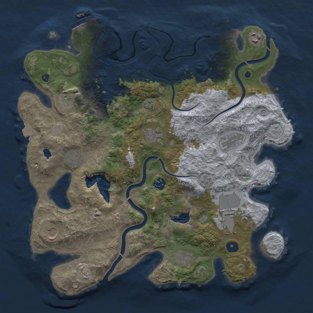Rust Map: Procedural Map, Size: 4000, Seed: 1779367312, 16 Monuments