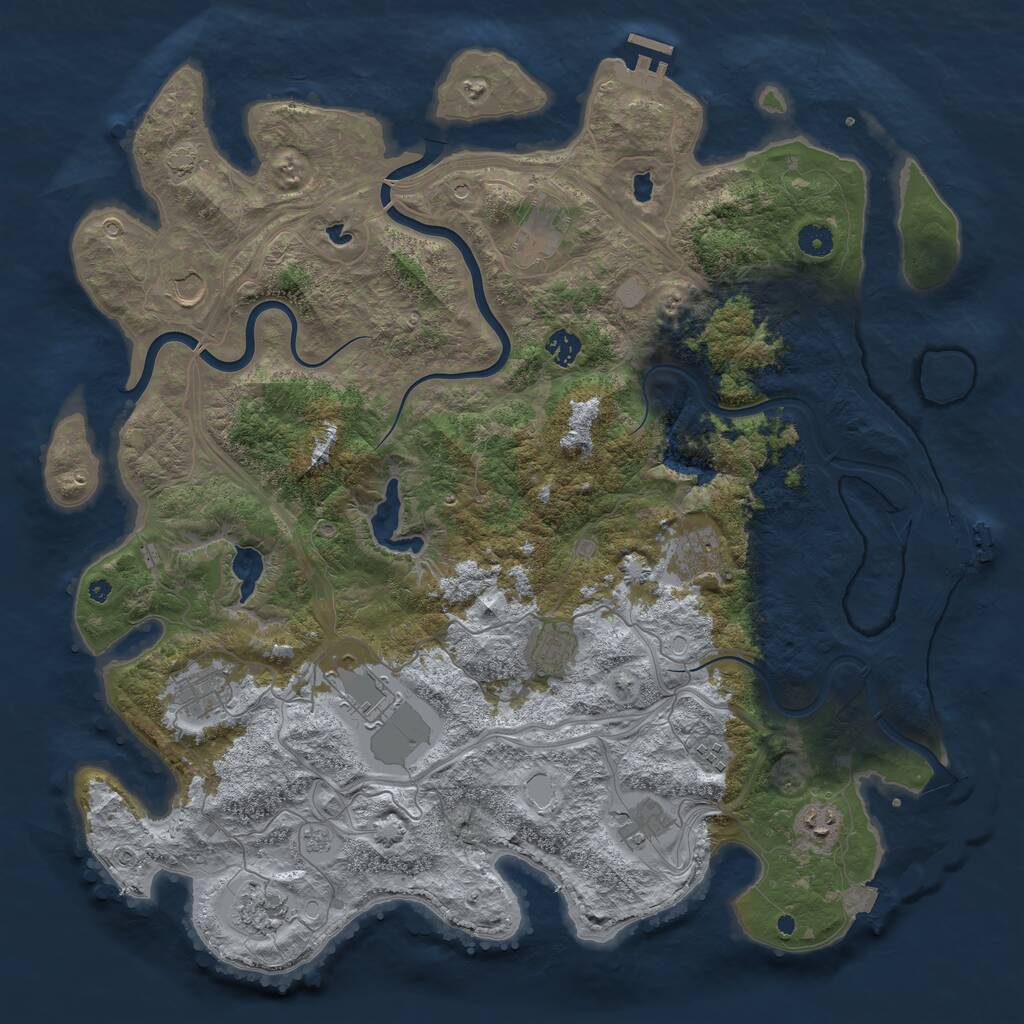 Rust Map: Procedural Map, Size: 4500, Seed: 1895460955, 17 Monuments