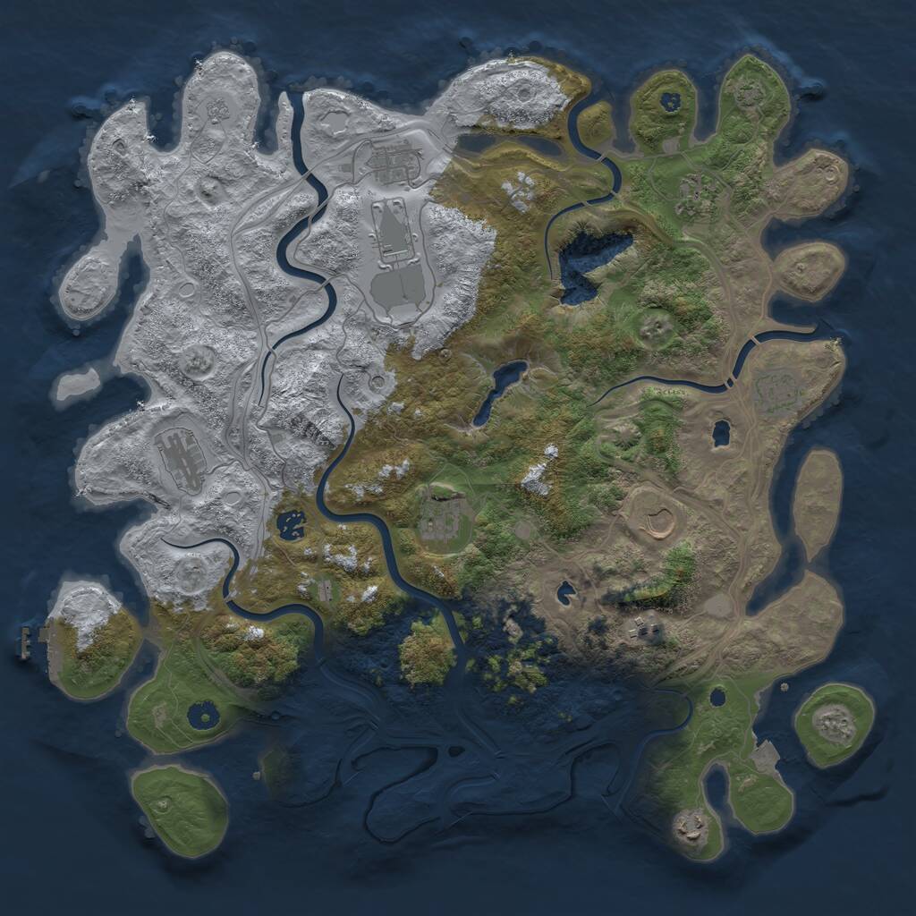 Rust Map: Procedural Map, Size: 4500, Seed: 513578937, 15 Monuments