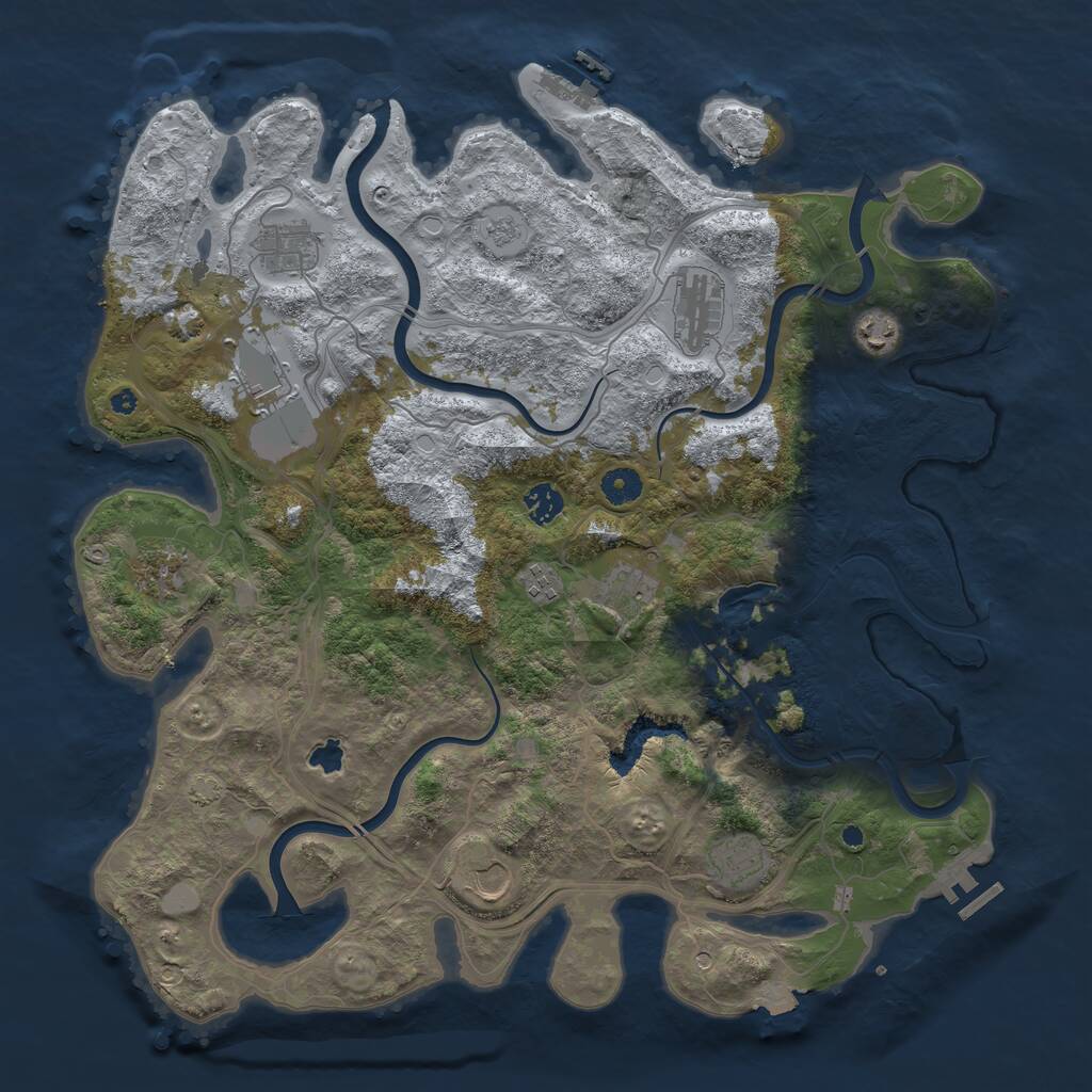 Rust Map: Procedural Map, Size: 4250, Seed: 6113, 16 Monuments