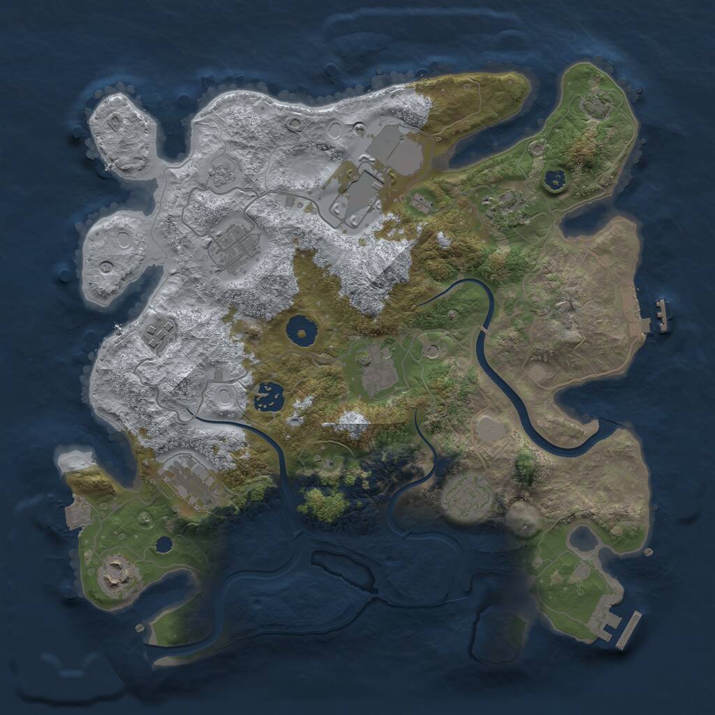 Rust Map: Procedural Map, Size: 3500, Seed: 274581301, 15 Monuments