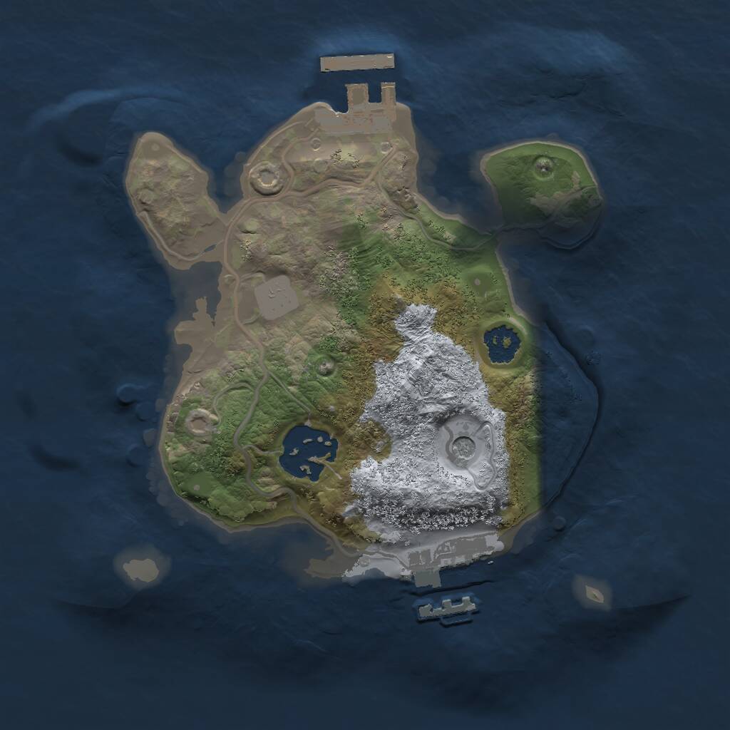 Rust Map: Procedural Map, Size: 2000, Seed: 1153980438, 5 Monuments
