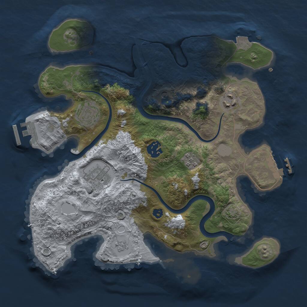 Rust Map: Procedural Map, Size: 3000, Seed: 1108785797, 11 Monuments