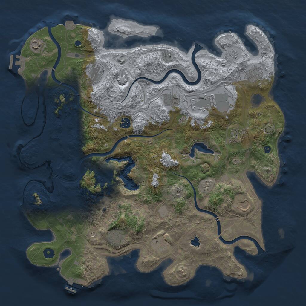 Rust Map: Procedural Map, Size: 4250, Seed: 1209030194, 17 Monuments