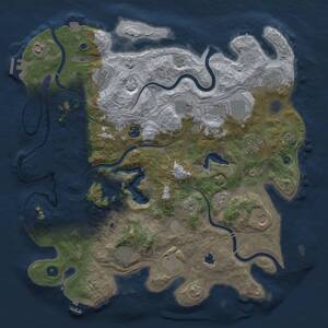 Thumbnail Rust Map: Procedural Map, Size: 4250, Seed: 1209030194, 17 Monuments