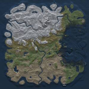 Thumbnail Rust Map: Procedural Map, Size: 6000, Seed: 917446737, 17 Monuments