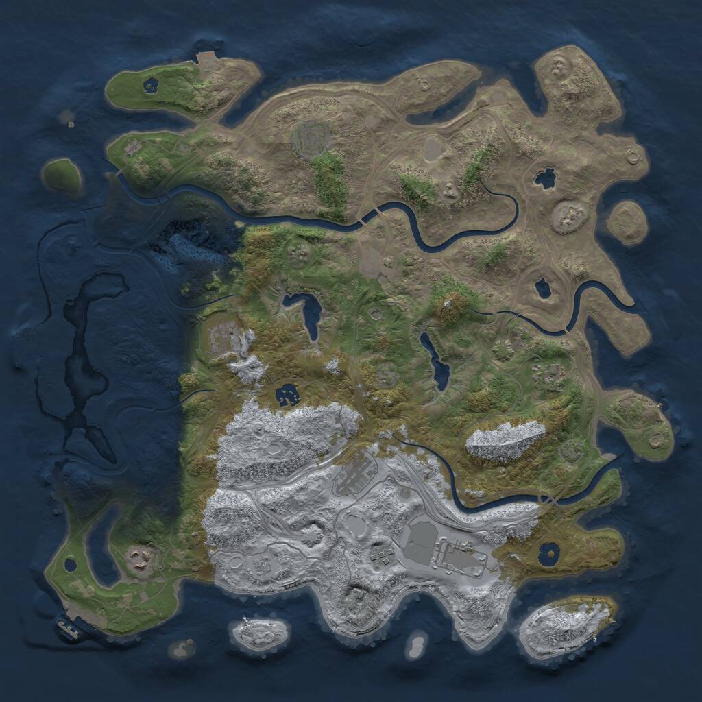 Rust Map: Procedural Map, Size: 4500, Seed: 1461561889, 15 Monuments
