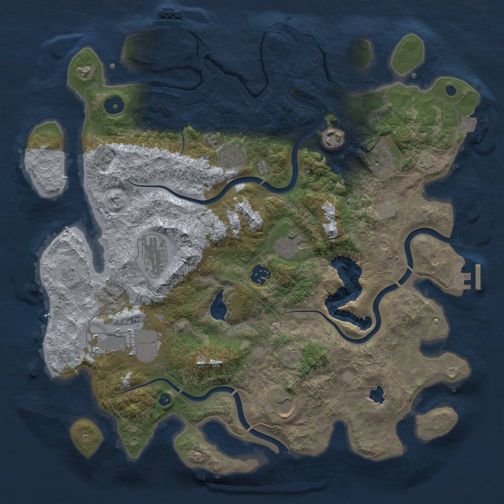 Rust Map: Procedural Map, Size: 4000, Seed: 800119455, 15 Monuments