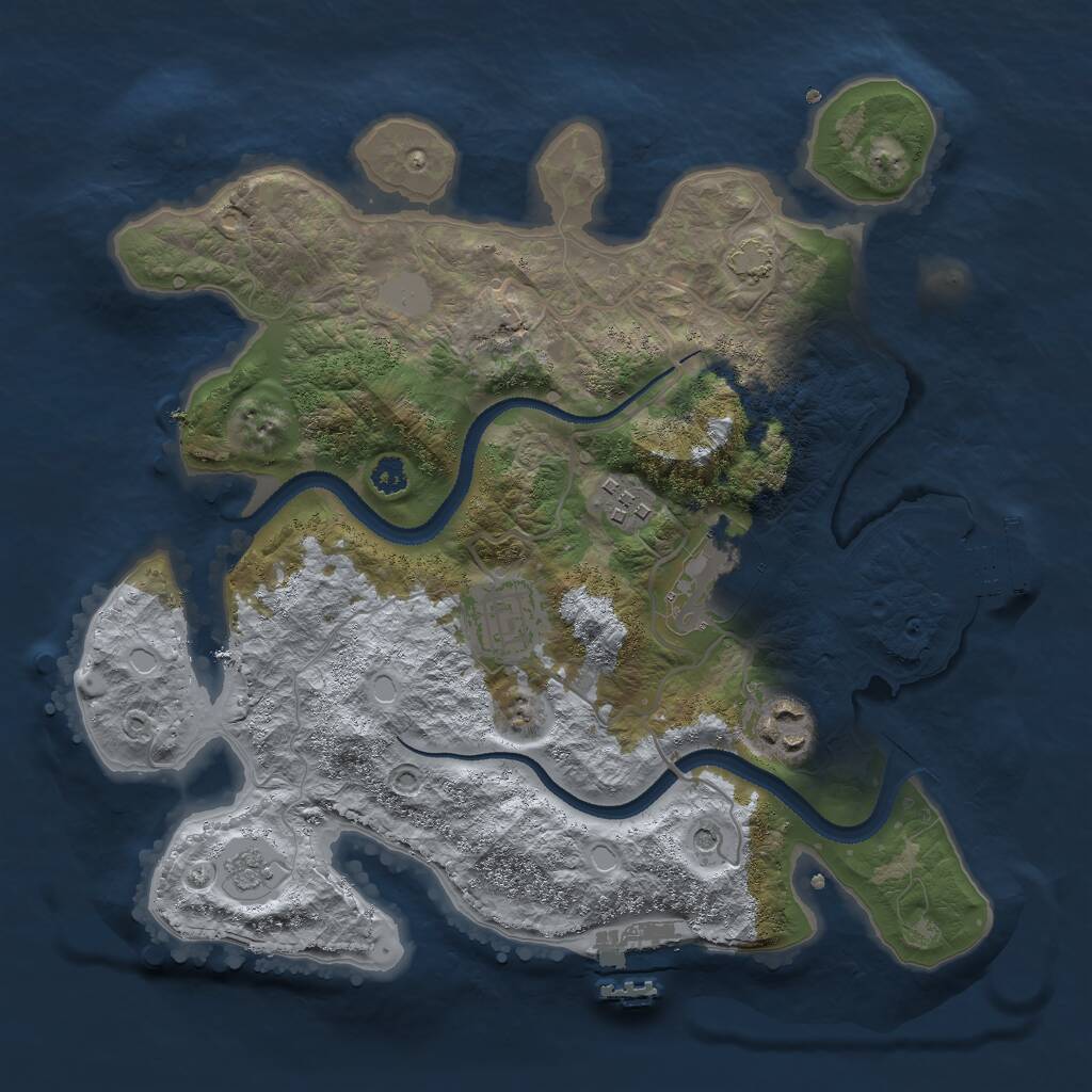 Rust Map: Procedural Map, Size: 3000, Seed: 58654, 10 Monuments