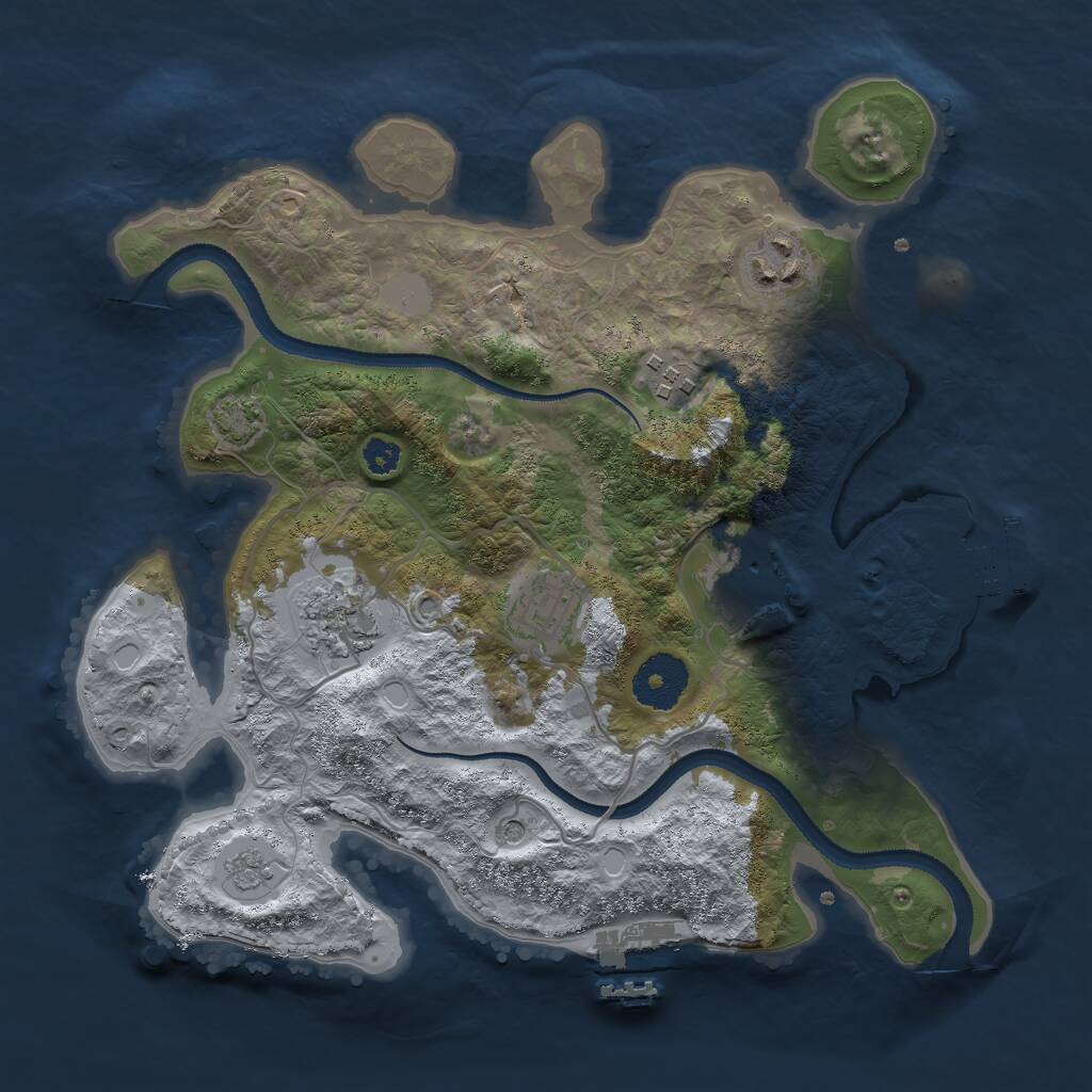 Rust Map: Procedural Map, Size: 3000, Seed: 58654, 11 Monuments