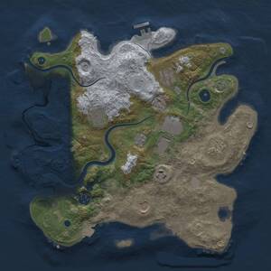 Thumbnail Rust Map: Procedural Map, Size: 3500, Seed: 523674545, 14 Monuments