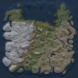 Thumbnail Rust Map: Procedural Map, Size: 6000, Seed: 1727121542, 17 Monuments