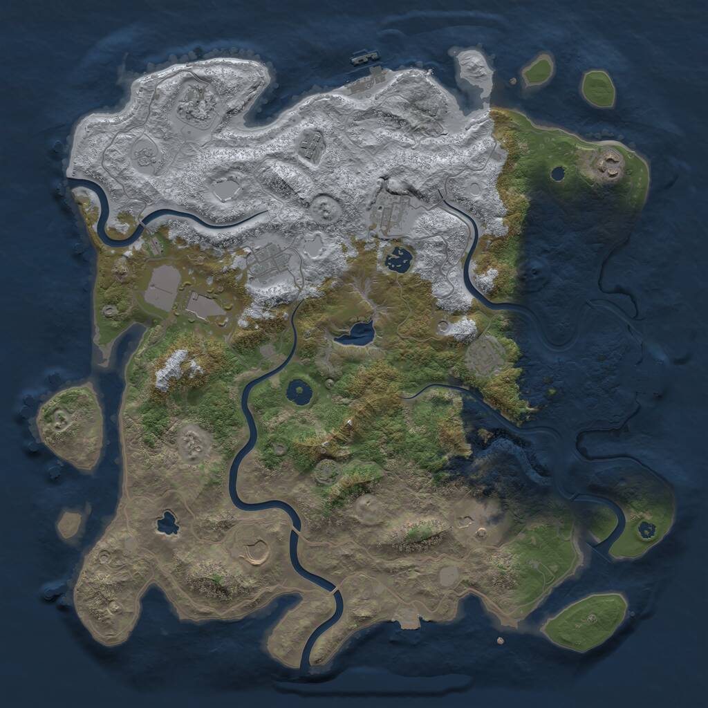 Rust Map: Procedural Map, Size: 4200, Seed: 1507434029, 16 Monuments