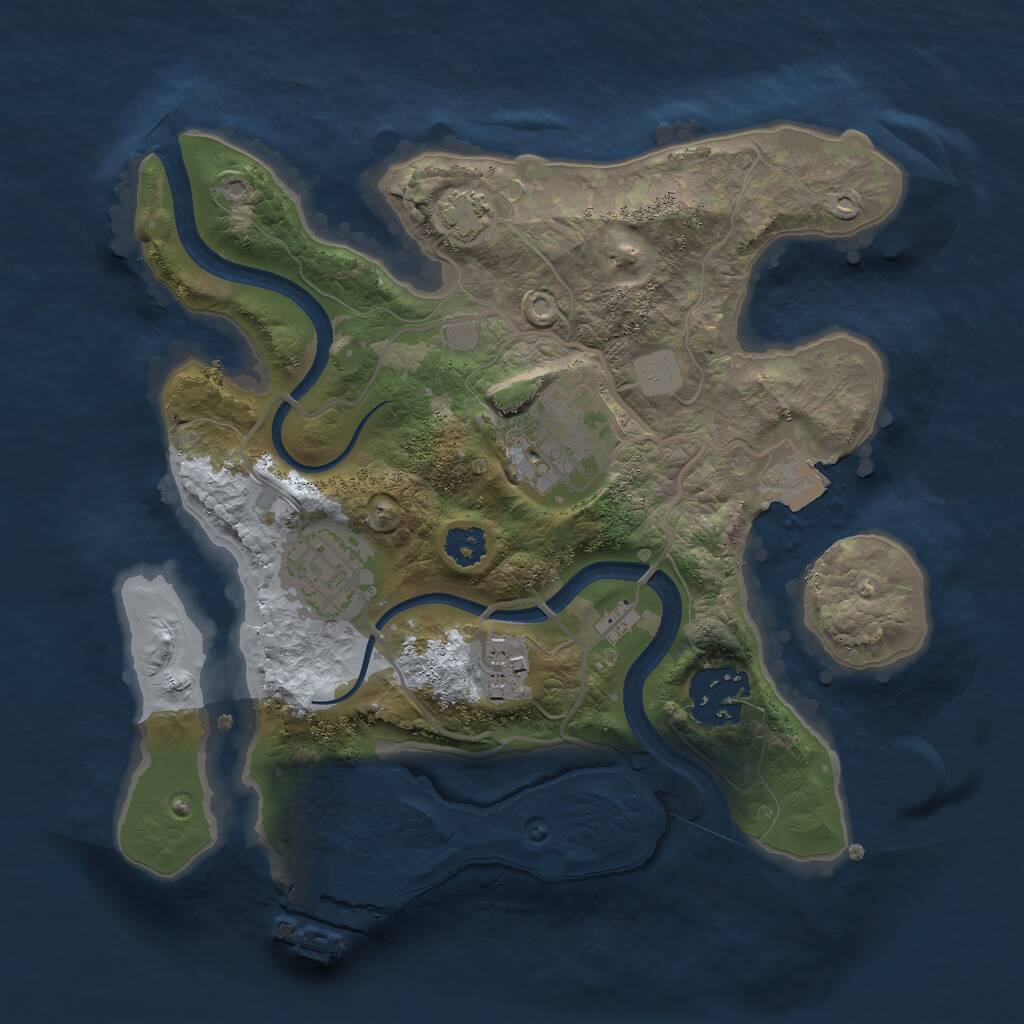 Rust Map: Procedural Map, Size: 2500, Seed: 1394388972, 7 Monuments