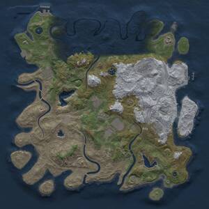Thumbnail Rust Map: Procedural Map, Size: 4300, Seed: 14115416, 15 Monuments