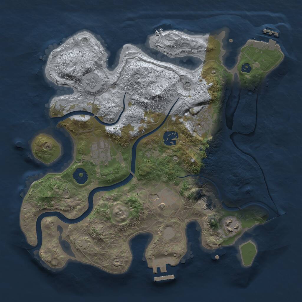 Rust Map: Procedural Map, Size: 3000, Seed: 6953841, 12 Monuments