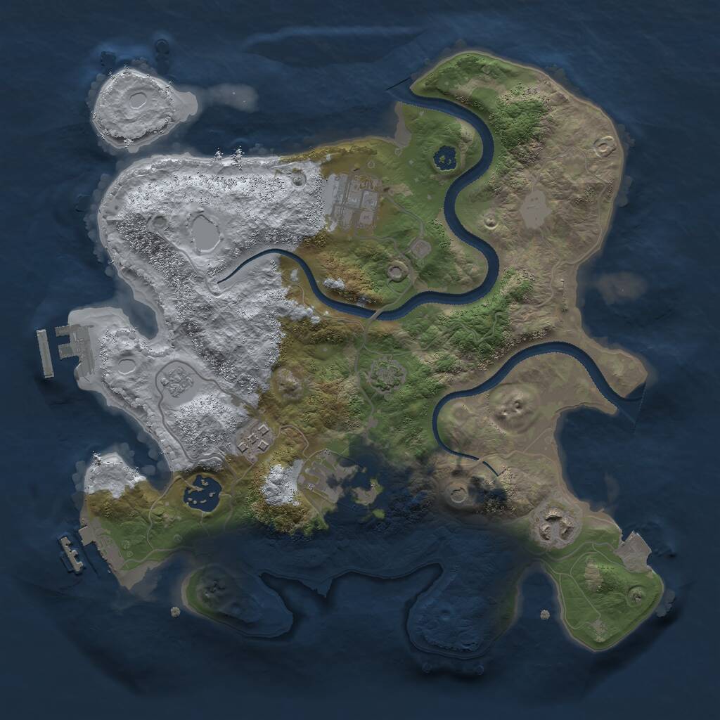 Rust Map: Procedural Map, Size: 3000, Seed: 584978846, 11 Monuments