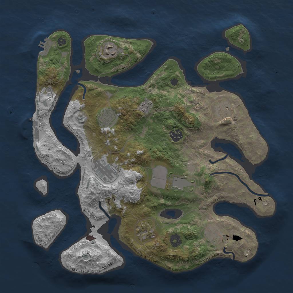 Rust Map: Procedural Map, Size: 3500, Seed: 22072019, 14 Monuments