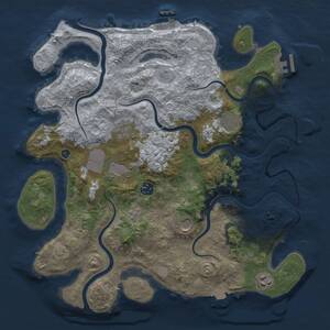 Thumbnail Rust Map: Procedural Map, Size: 3750, Seed: 1142977505, 13 Monuments
