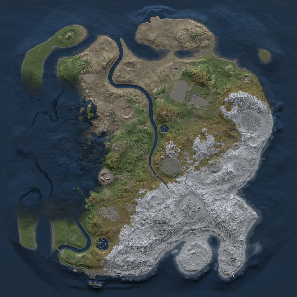 Rust Map: Procedural Map, Size: 3600, Seed: 531223309, 15 Monuments