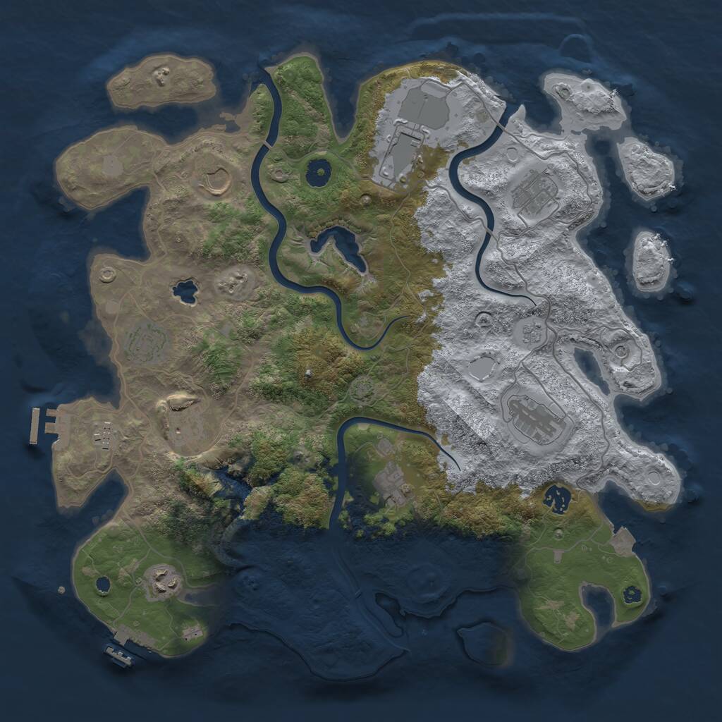 Rust Map: Procedural Map, Size: 4000, Seed: 946639908, 16 Monuments