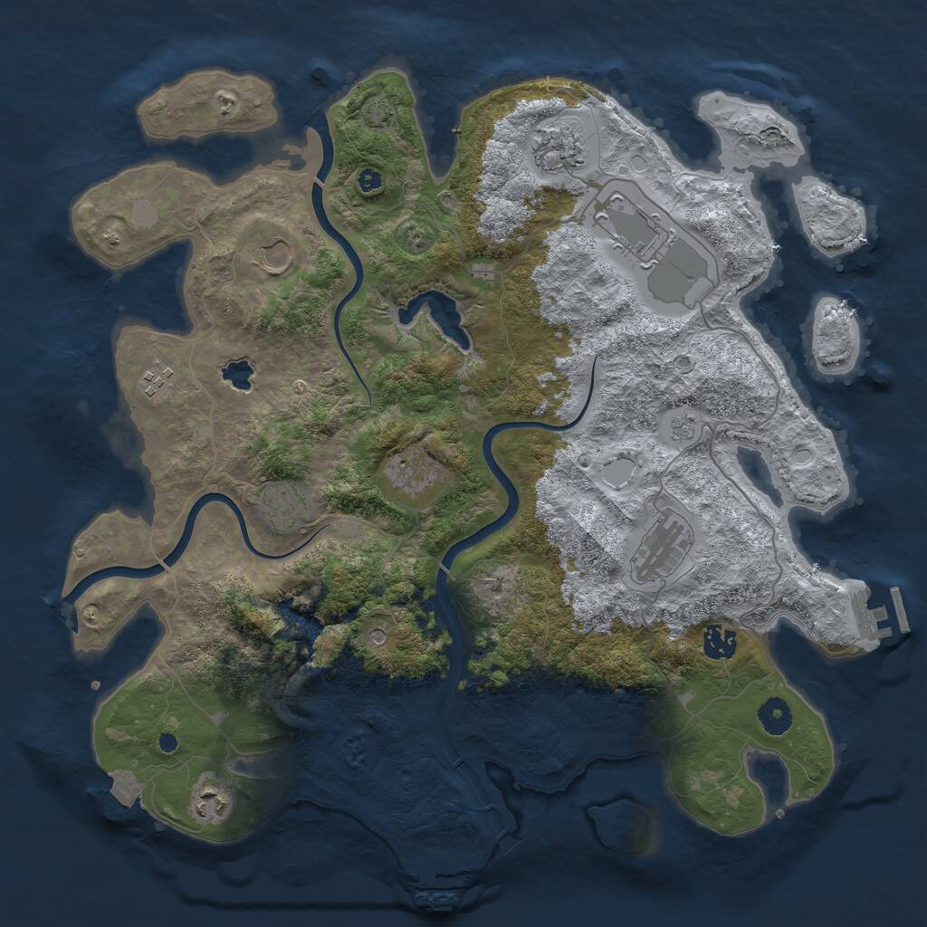 Rust Map: Procedural Map, Size: 4000, Seed: 946639908, 15 Monuments