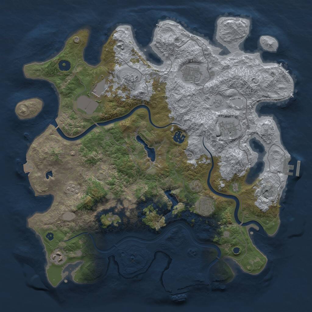Rust Map: Procedural Map, Size: 4000, Seed: 883942403, 15 Monuments