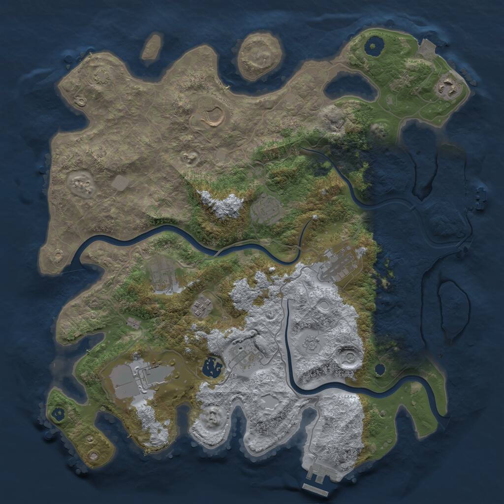 Rust Map: Procedural Map, Size: 3850, Seed: 544978997, 15 Monuments