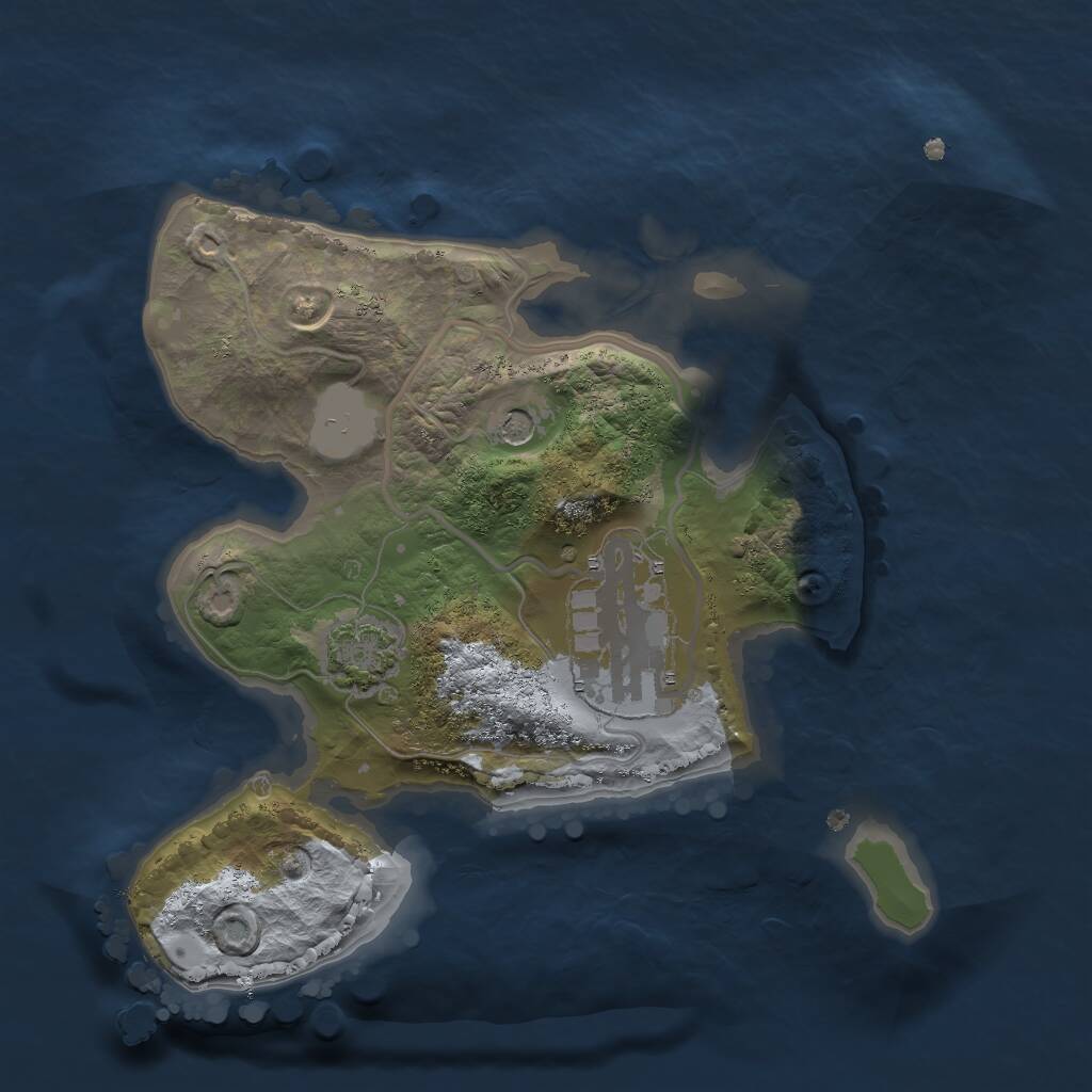 Rust Map: Procedural Map, Size: 2000, Seed: 223376553, 4 Monuments