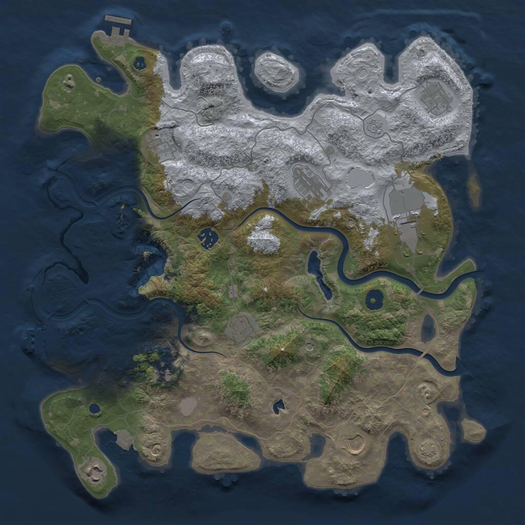 Rust Map: Procedural Map, Size: 4000, Seed: 999220703, 15 Monuments