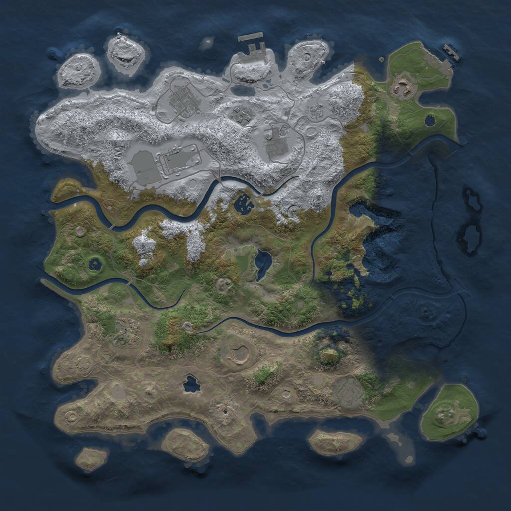 Rust Map: Procedural Map, Size: 4000, Seed: 288028, 15 Monuments