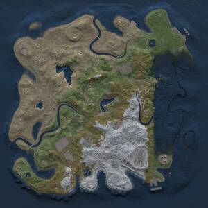 Thumbnail Rust Map: Procedural Map, Size: 4000, Seed: 64520003, 15 Monuments