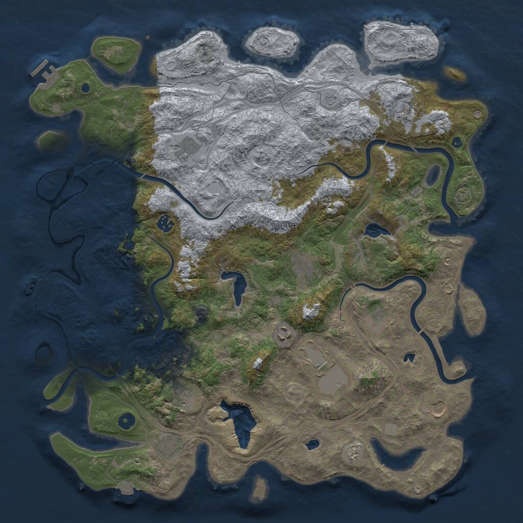 Rust Map: Procedural Map, Size: 4800, Seed: 1586544950, 17 Monuments