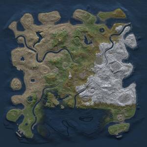 Thumbnail Rust Map: Procedural Map, Size: 4500, Seed: 414432713, 14 Monuments