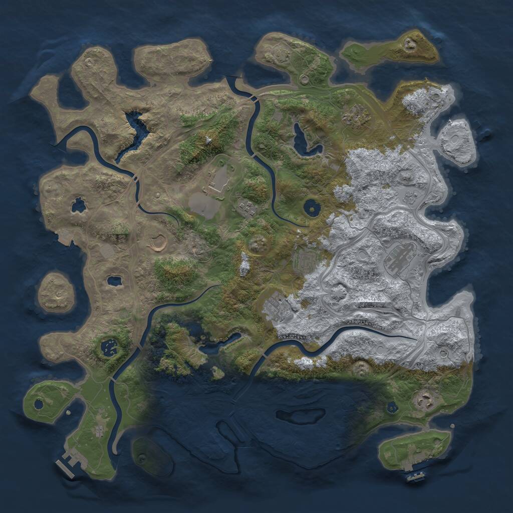 Rust Map: Procedural Map, Size: 4500, Seed: 414432713, 15 Monuments
