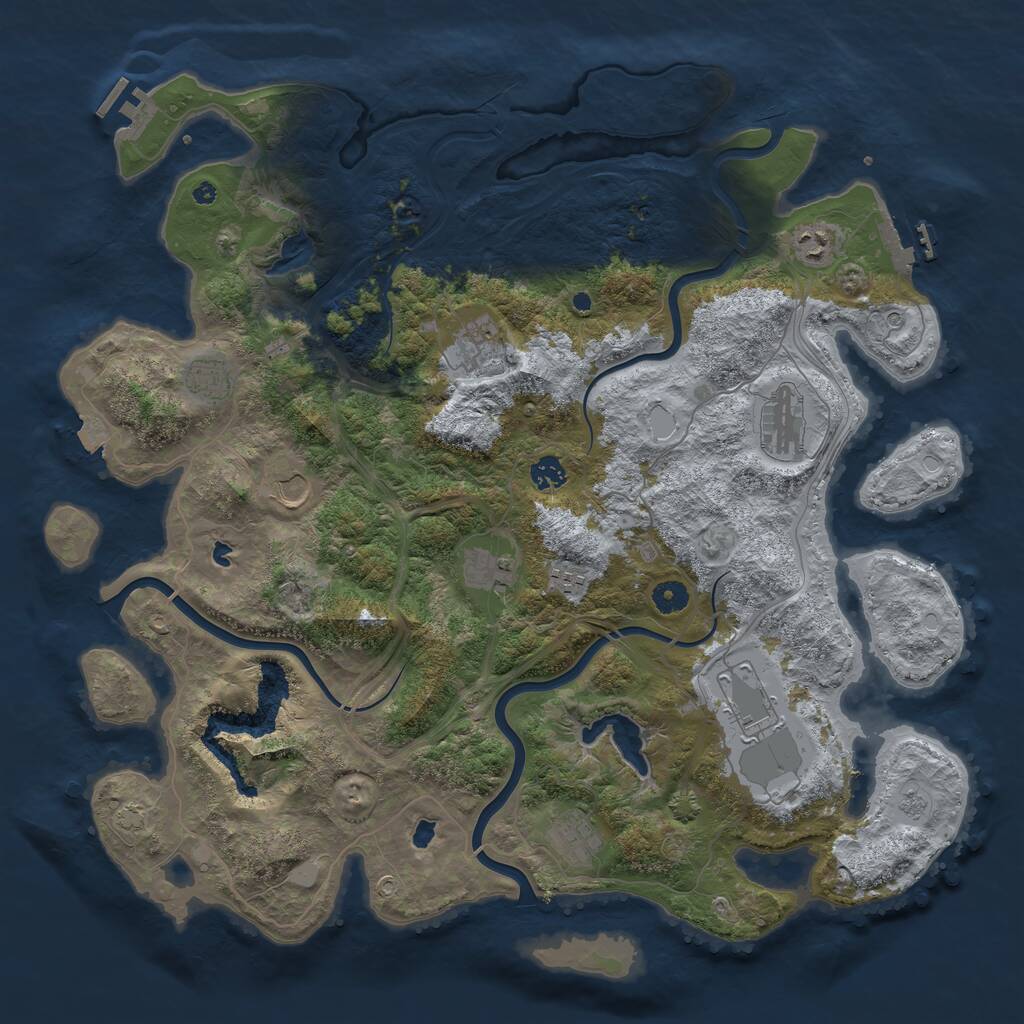 Rust Map: Procedural Map, Size: 4500, Seed: 18208, 16 Monuments
