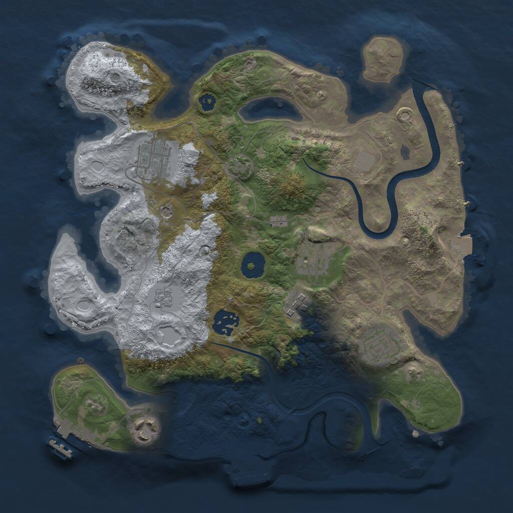 Rust Map: Procedural Map, Size: 3000, Seed: 21922, 12 Monuments
