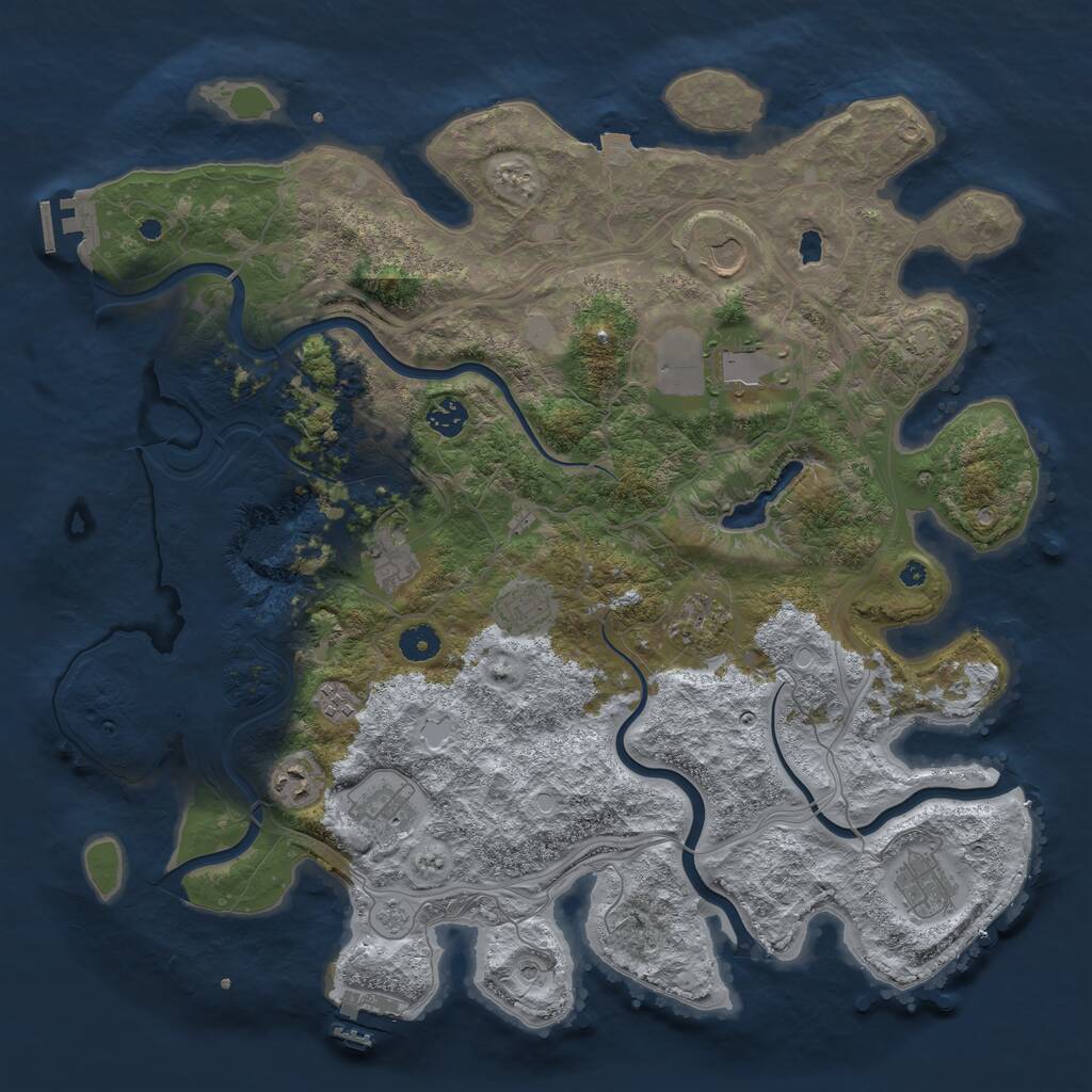 Rust Map: Procedural Map, Size: 4250, Seed: 67890, 16 Monuments