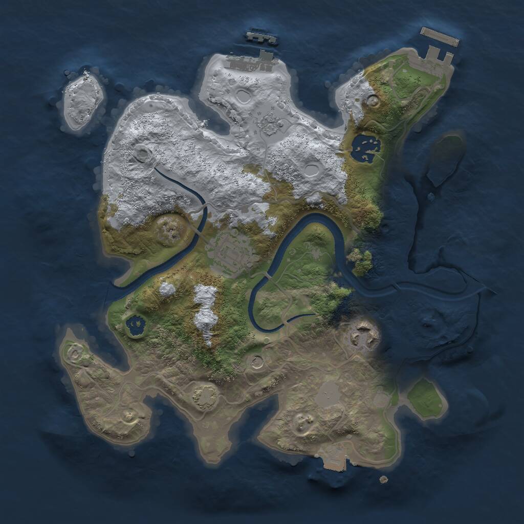 Rust Map: Procedural Map, Size: 2700, Seed: 1759924910, 9 Monuments