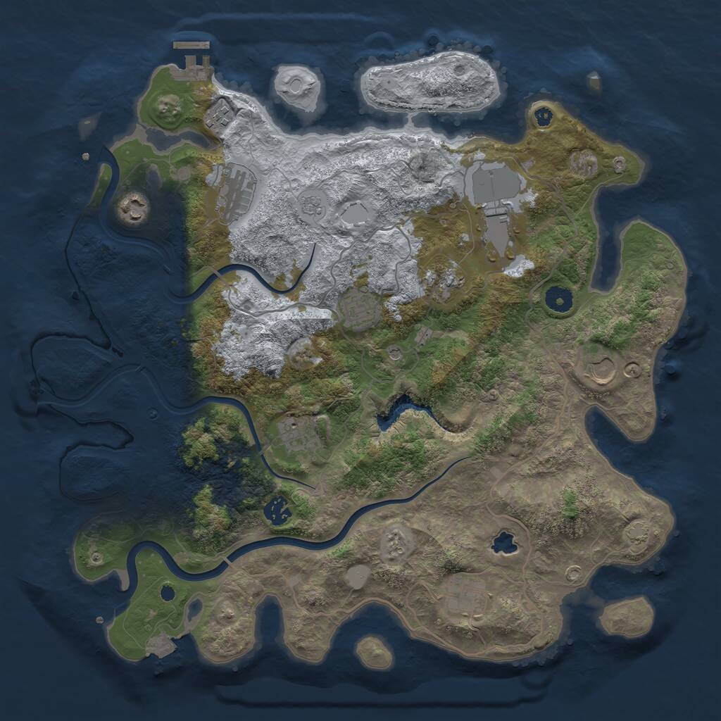 Rust Map: Procedural Map, Size: 4000, Seed: 1362160766, 15 Monuments